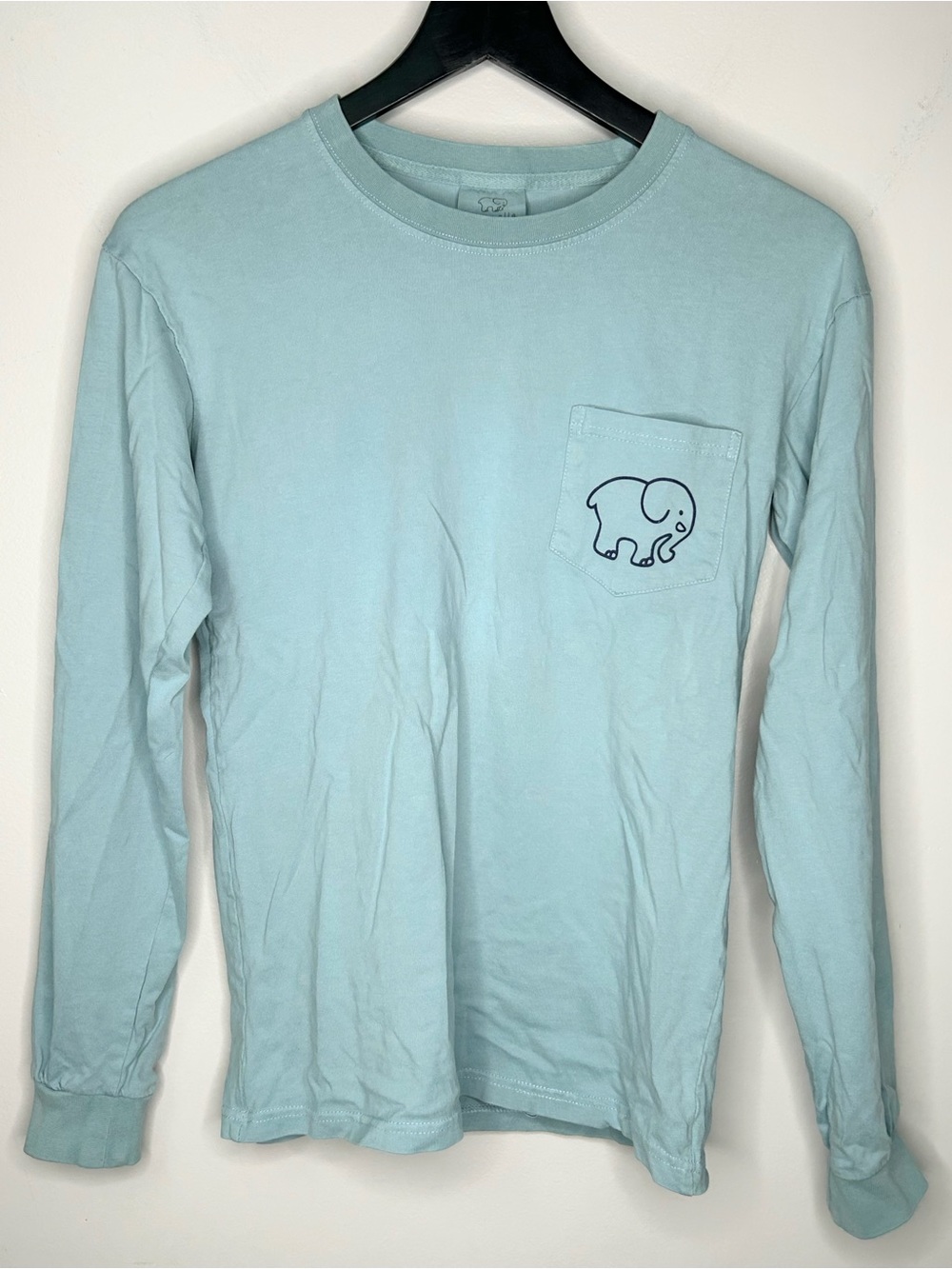 Ivory Ella Light Blue Long Sleeve Elephant Top Size S